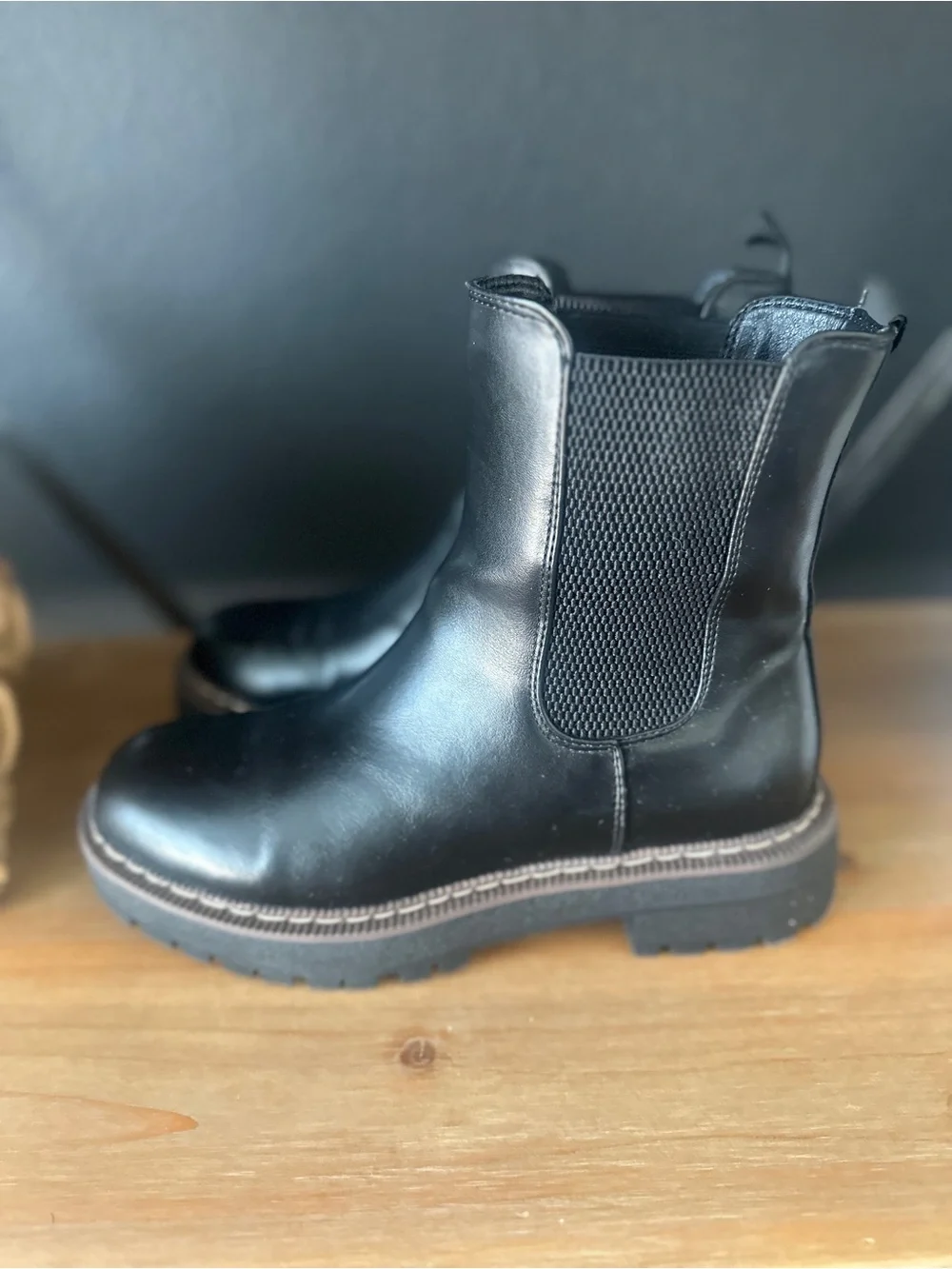 Women’s Black Leather Chelsea Boots - Classic Slip-On Style